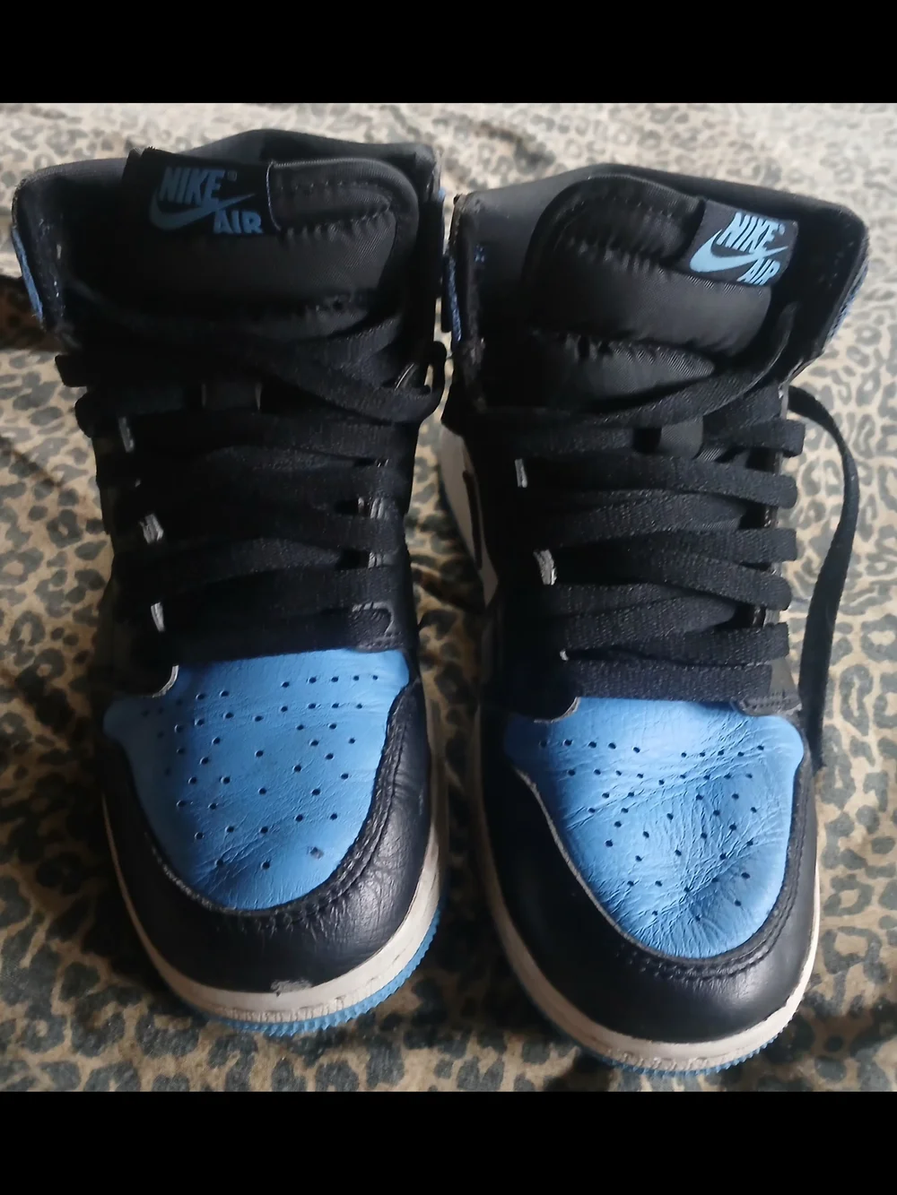 Jordan Kids High-Top Sneakers in Black, White & Light Blue